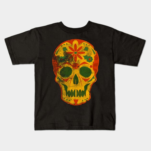 skull one Kids T-Shirt by machinegunpunker